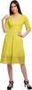 Moomaya Solid Midi Dress For Women Plus Size Lace Details Clothing Summer