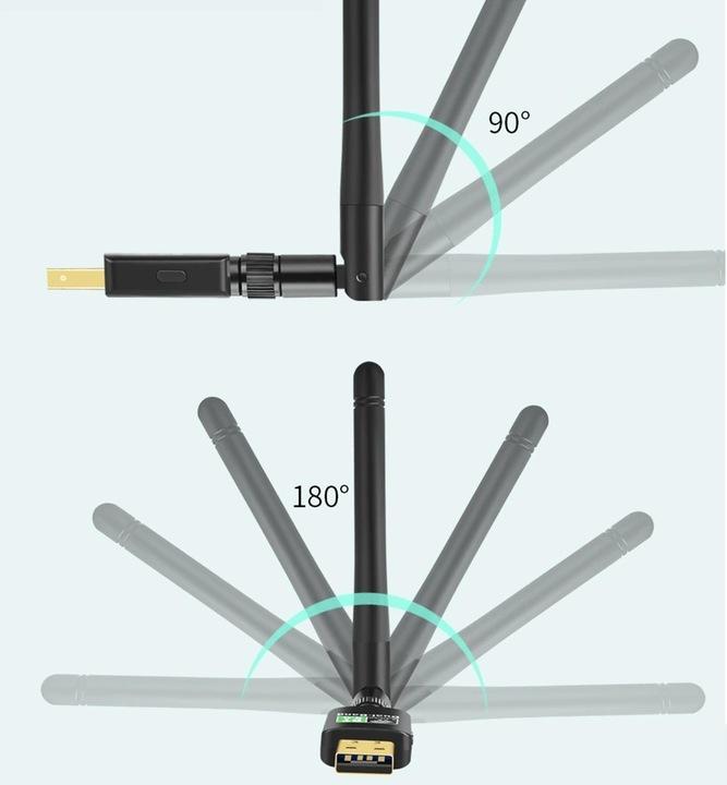 Karta Sieciowa Bluetooth 5.0 +Wifi Adapter Usb 600Mbps Dual Band