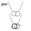 Mobius Band Circles Necklace Intertwined Rings Couple Strip Men Women