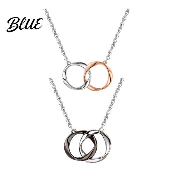 Mobius Band Circles Necklace Intertwined Rings Couple Strip Men Women