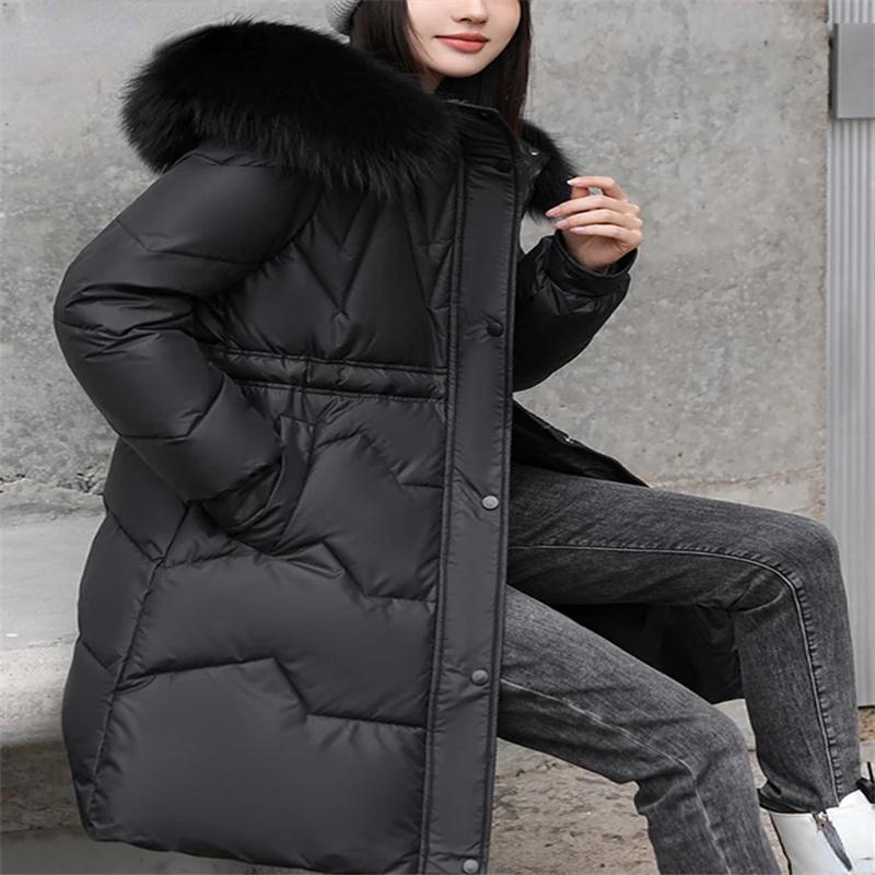 Botvotee Parka solidă pentru femei 2023, la modă nouă, vintage, șic, lejeră, parka cu fermoar, cu mânecă lungă, cu un singur piept