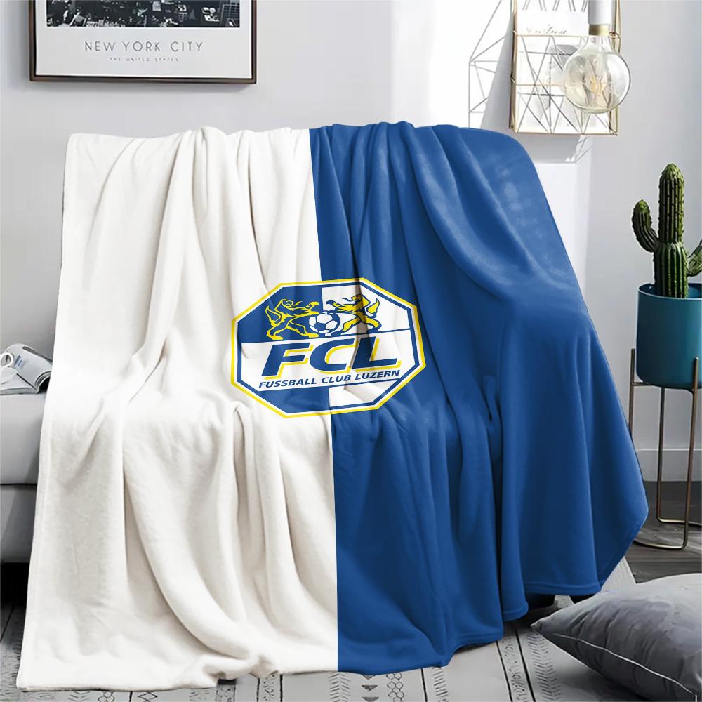 1Pc FC Luzern Print Flannel Blanket High Quality Warm Comfortable Cover for All Seasons Perfect for Gifts Home Decor