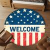 1PC WELCOME Flag Office Round Area Rug, Under Office Chairs Bedroom Living Room Home Decor, Carpet for Office -1110120