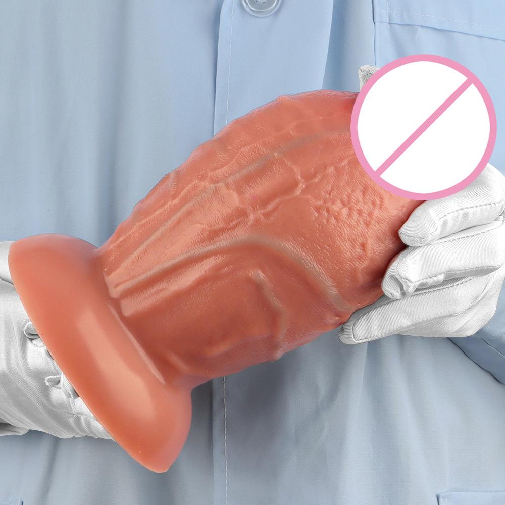 23 * 10CM Large And Oversized Anal Plug Penis Liquid Silicone Dual Hardness Simulation Oversized Dildo Adult Sex Toy