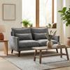 2 Seater Sofa Loveseat Sofa With Spring Cushions Wide And Deep Seat Wood Legs Grey