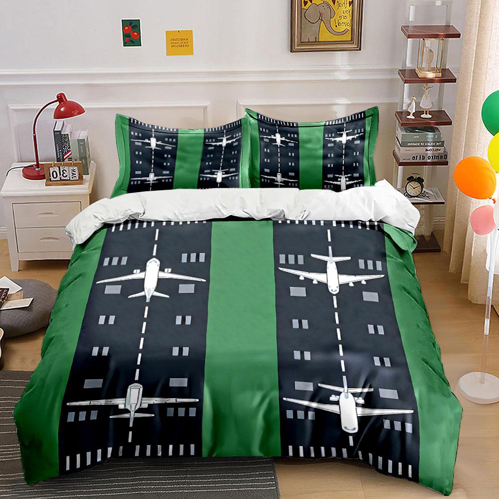 

Airplanes on runway design. Bedding sets Duvet cover sets Duvet covers Pillowcases(1 * Duvet Cover 2 * Pillowcases without duvet insert) 135x200cm