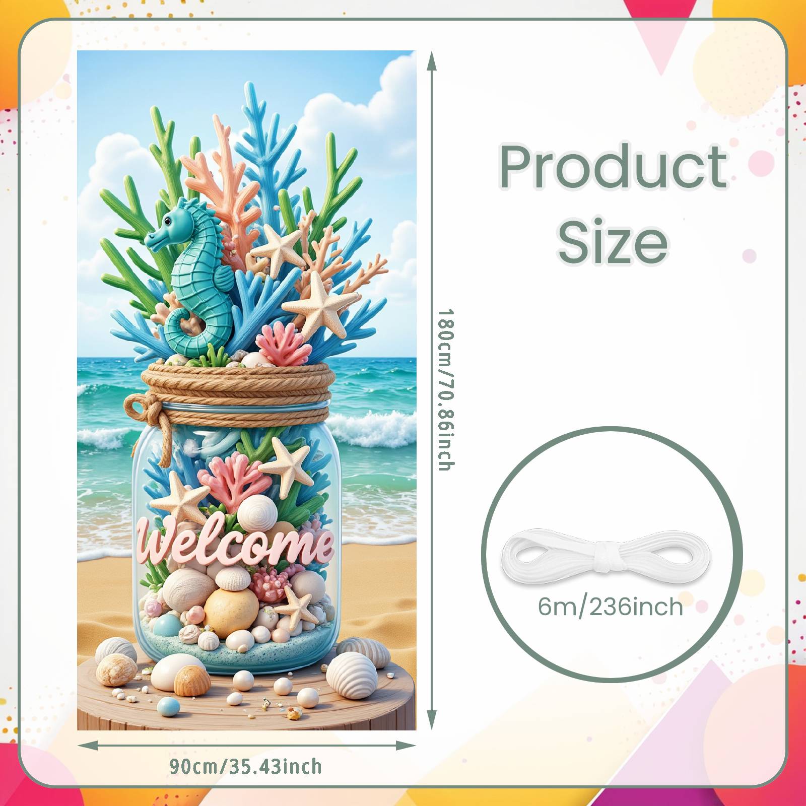 

Seaside Display Beachy Pattern Ocean Display Marine Display Starfish Accent Welcome Backdrop For Pool Party Marine Celebration