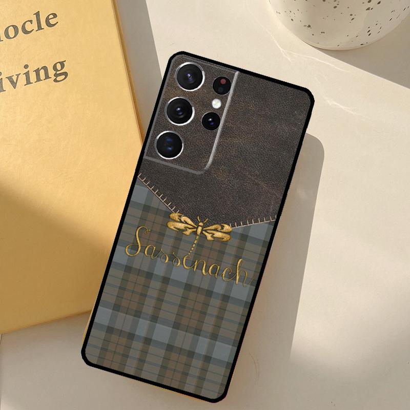 Outlander Tartan Sassenach Baksida För Samsung Galaxy S23 S21 Ultra S20 FE S9 S10 S22 Plus Note 10 Plus S22 Ultra Fodral