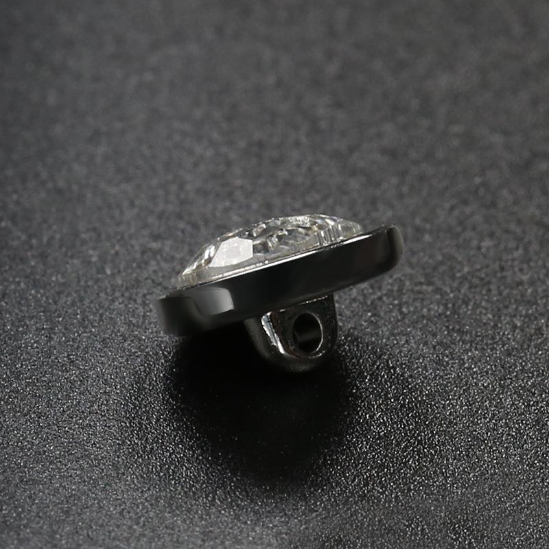 10 Stück Diamant Kristallglas Diamantknöpfe Herren- und Damenhemden Strickjacke Metallknöpfe High-End Totenkopf Schwarz Kleine Knöpfe