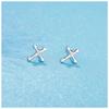 Fashion Simple Rhinestone Cross Stud Earrings For Women Jewelry