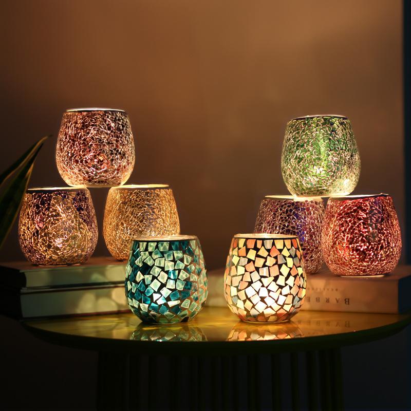 handmade mosaic patch candle holder home decor ornaments desktop decoration Dinner Lights Hotel Restaurant Decor Wedding Candles