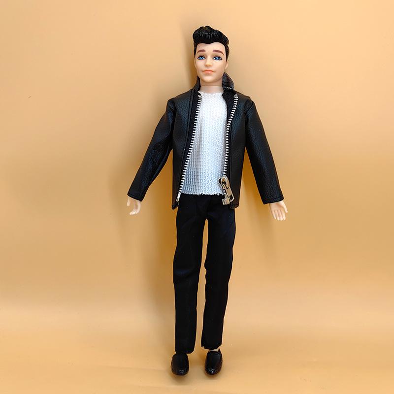 11-calowy 30cm Realistyczny Przegubowy Kostium Księcia: Zestaw skórzanej kurtki i spodni