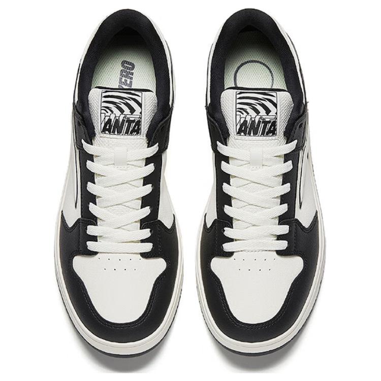Anta Classic Comfortable Fashion Shock Absorbing Wear Resistant Height Increasing Low Top Sneakers Men Sneakers White Black 112548010-1