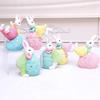 Hand Paint Resin Rabbit Figurine Desk Decoration With Unique Eggs Designs Rabbit Statues For Home Or Offices Space