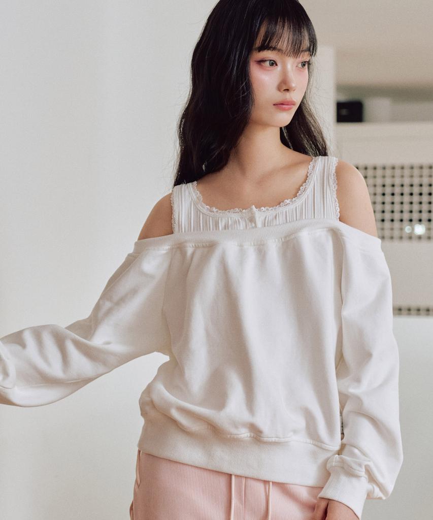 ZEROPLANET Kelsey Layered Sweatshirt [White]