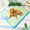 Summer Stripes Dog Bed Cool Breathable Puppy Kitten Sleeping Pad Ice Silk Cooling Pet Mat Washable Cooling Pad Dog Accessories