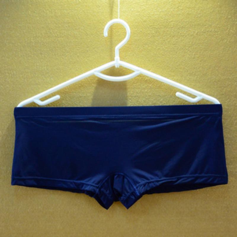 Men's Underwear Flat Cornered Summer Ice Silk Elastic Low Waist Breathable Four Cornered Underwear Men