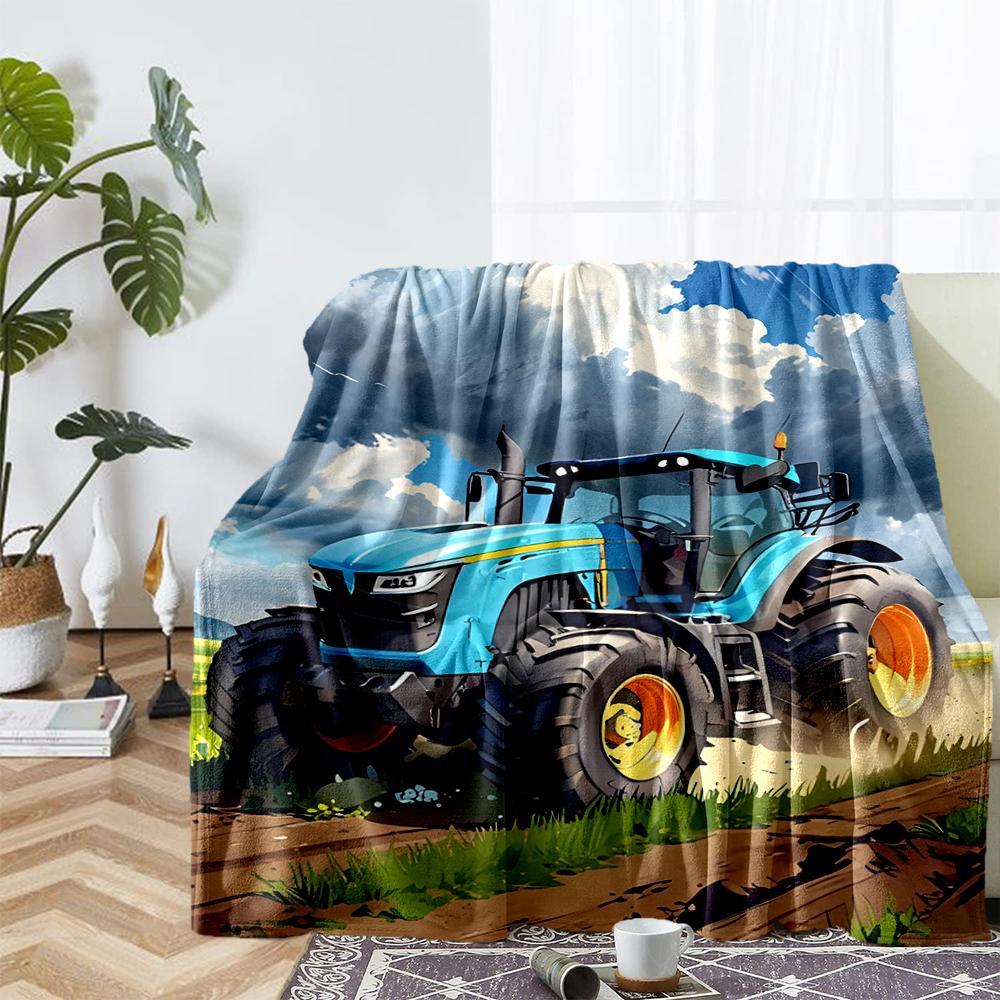 Truck Theme Printed Blanket - Perfect for Couch, Bed, Travel & Outdoor Use | Machine Washable, Cozy & Durable.