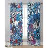 Blue Explosion Punk Graffiti Sheer Curtains for Living Room Decoration Tulle Voile Organza Window Curtains for Kitchen Bedroom