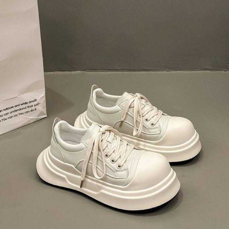 Par rund tå Mickey stort hode sko dame vår og sommer nye stygge søte canvas sko plattform høydeøkende sports- og fritidssko