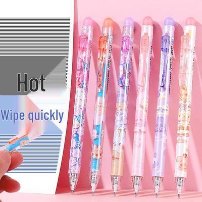 Quick-Dry Cute Cartoon Erasable Neutral Pen - Black & Crystal Blue