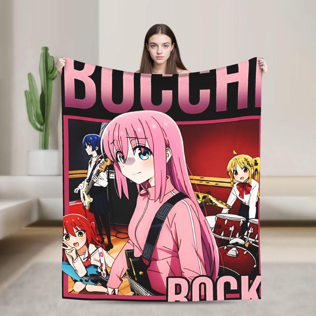 Bocchi the Rock Plush Blanket Girls Boys  Flannel Bedding Throws For Couch Chair Warm Soft Custom Quality Bedspread Gift
