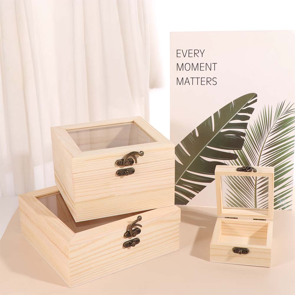Retro Jewelry Box Rectangular Candy Display Box Display Rack Wooden Storage Box Friend