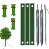 Heavy Duty Tree Stake Kit Metal Tree Stake With 3 Tree Straps And Ropes Tree Support Tools Leaning Trees Protection Stake Kit