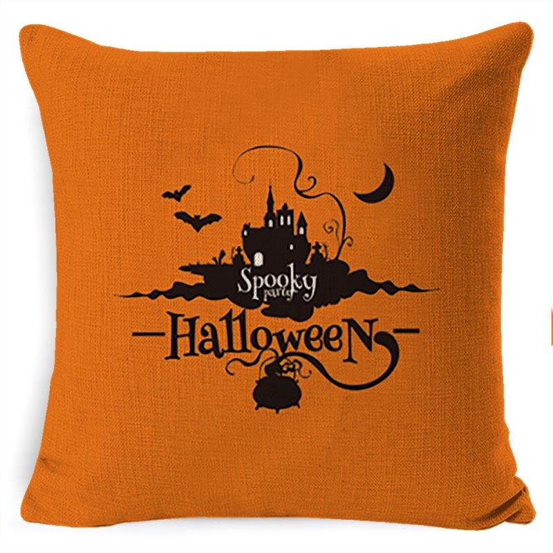 New Halloween Pumpkin Lumbar Pillow Printed Pillow Linen Pillow Cover Cushion Cover Decoration
