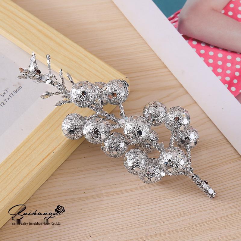 15-Piece Gold Powder Ball Christmas Tree & Wreath Ornaments