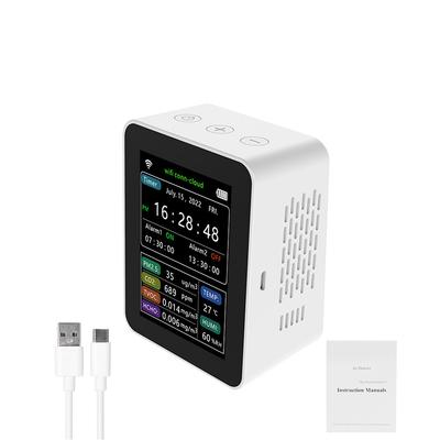 Tuya WiFi Intelligenter Luftqualitätsdetektor PM2.5 CO2 TVOC HCHO Temperatur Luftfeuchtigkeit 6-in-1-Detektor