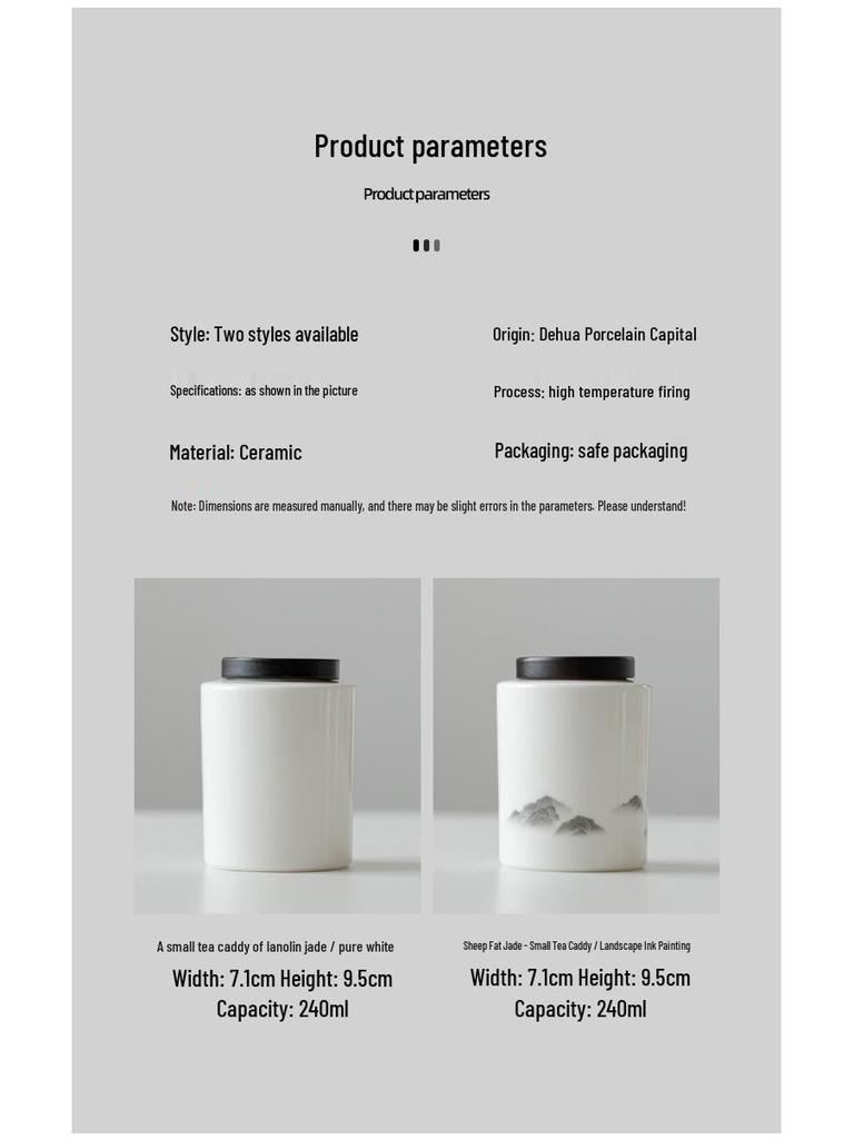 Moisture-Proof Jade White Porcelain Tea Caddy - High-Grade Sealed Ceramic Storage Jar with Custom Logo