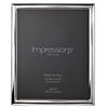 Impressions 999 Silver Narrow Smooth Photo Frame 8 X 10 Wood Back Made In Italy