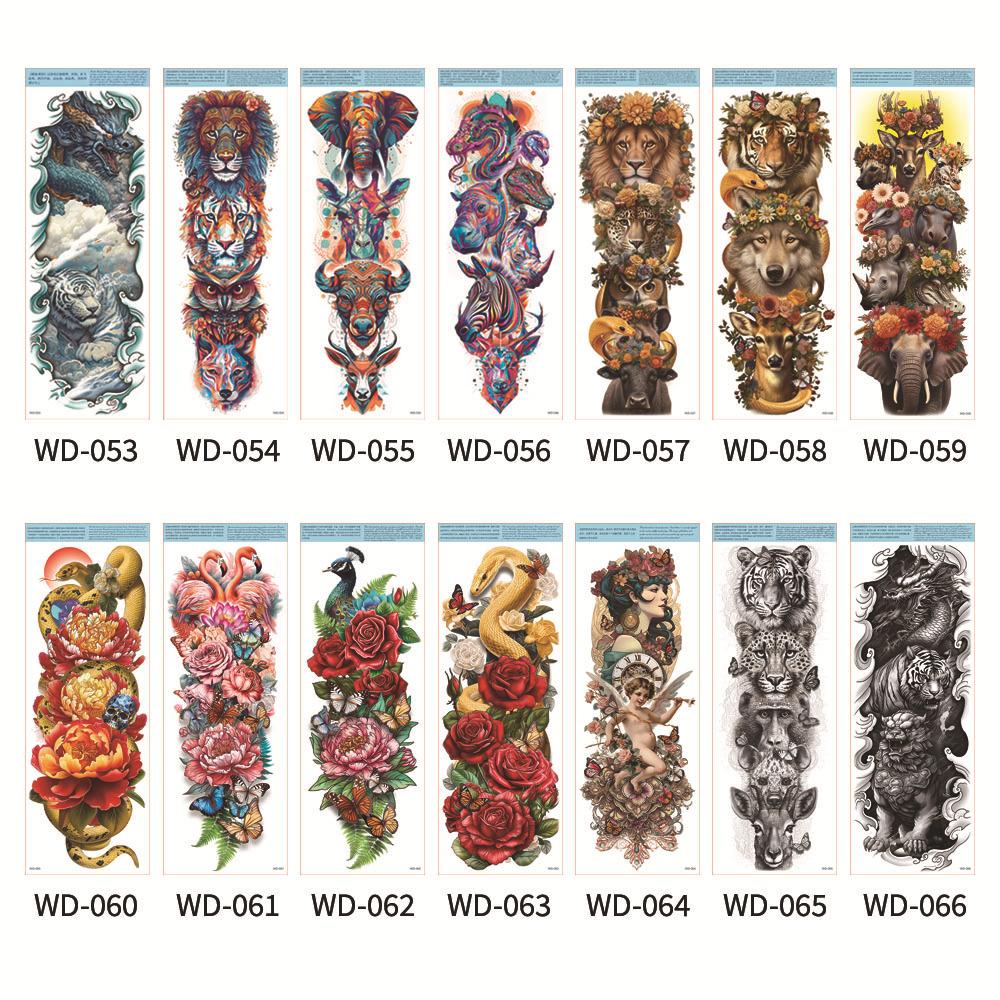Adesivo Tatuaggio Braccio Intero Impermeabile Sudore Fiore Braccio Maschile e Femminile Braccio Tatuaggio Temporaneo Adesivo Tatuaggio