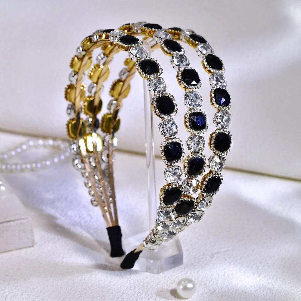 

Baroque Crystal Headband Luxury Black Elegant Headpiece Women Prom Hair Accessories Bride Bridesmaid Hair Tiara Gift Hairbands
