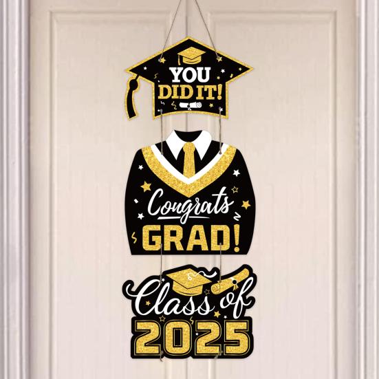 2025 Graduation Hanging Sign for Front Door Class of 2025 Congrats Grad Porch Welcome Sign for Graduation Party Decoration