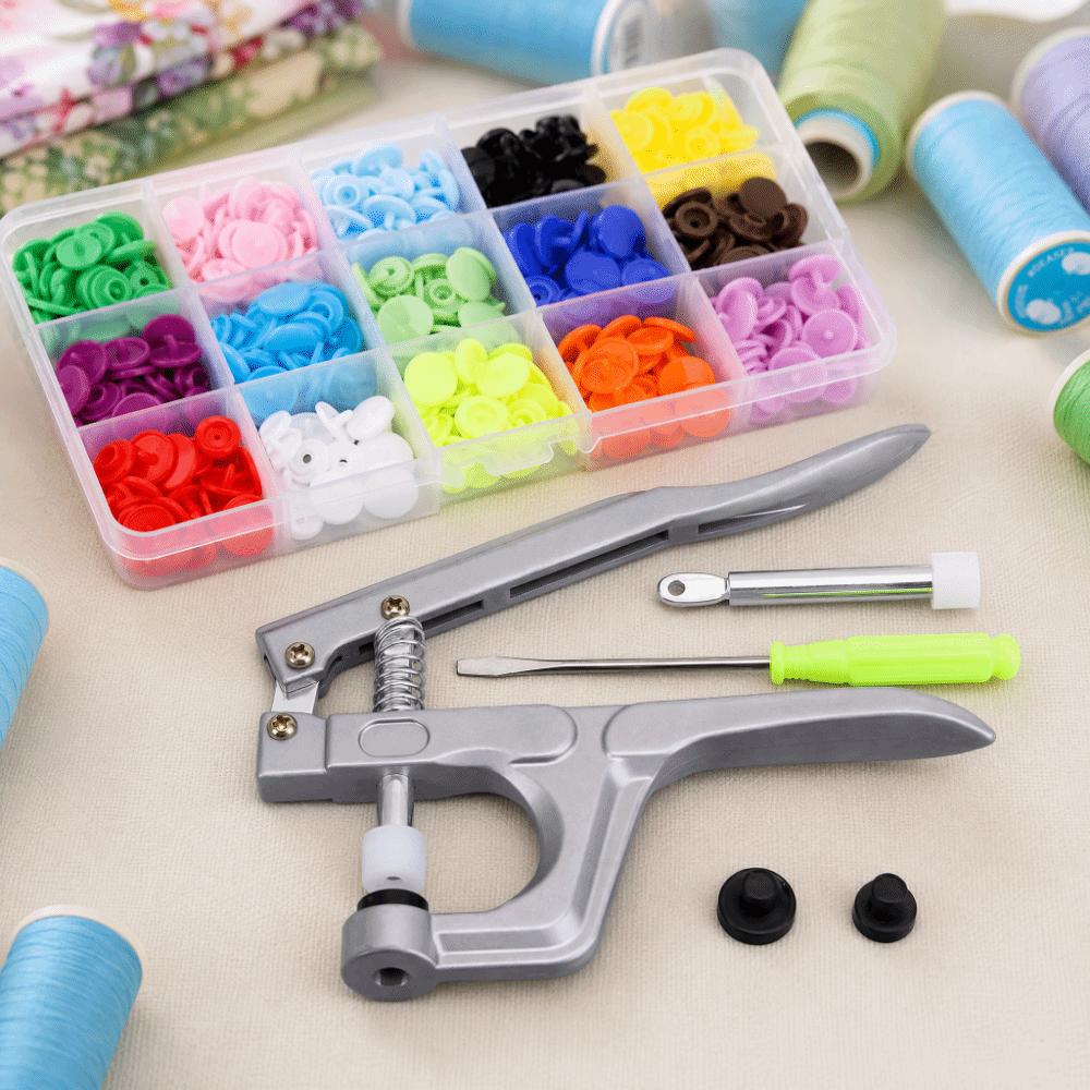Metal Press Pliers Snap Buttons Colored Press Stud Buttons Snaps Fastener Pliers Kit Handbags