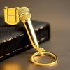 Pingente de Chaveiro Mini Microfone de Simulação Porta-Chaves de Metal Acessórios para Chave de Carro Presente para Amante de Música