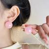 Klassieke Eenvoudige Roze Hars Bal Stud Oorbellen voor Vrouwen Nieuwe Charm Mode Zomer Vakantie Piercing Sieraden Korea Oorbellen Cadeau
