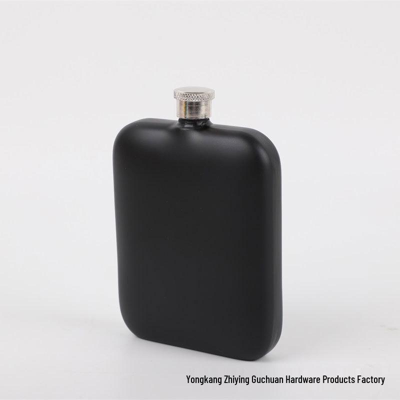 

Stainless Steel 304 Square Hip Flask - Portable Gift with Flat Cap чёрный