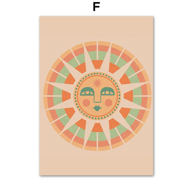 

Бохо Ретро Счастливая Цитата Печать Плаката Абстрактное Солнце Лицо Йога Искусство Холст Картина Скандинавские Настенные Панно Для Украшения Гостиной Без Рамки 21*30cm