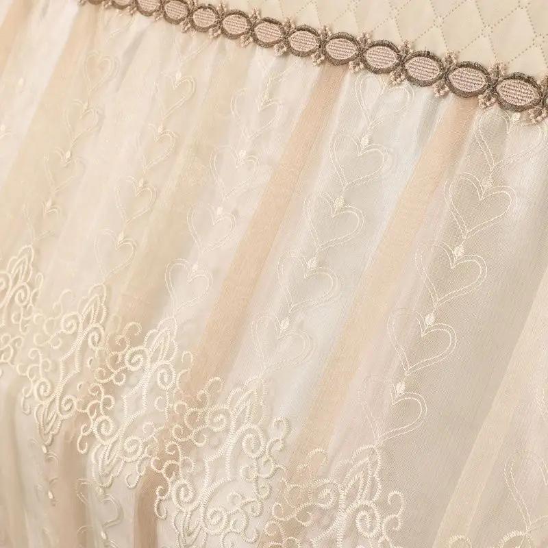 Husa de pian brodata in forma de inima High End Dantela Husa de protectie europeana pentru pian Husa de praf pentru scaun de pian minimalista moderna