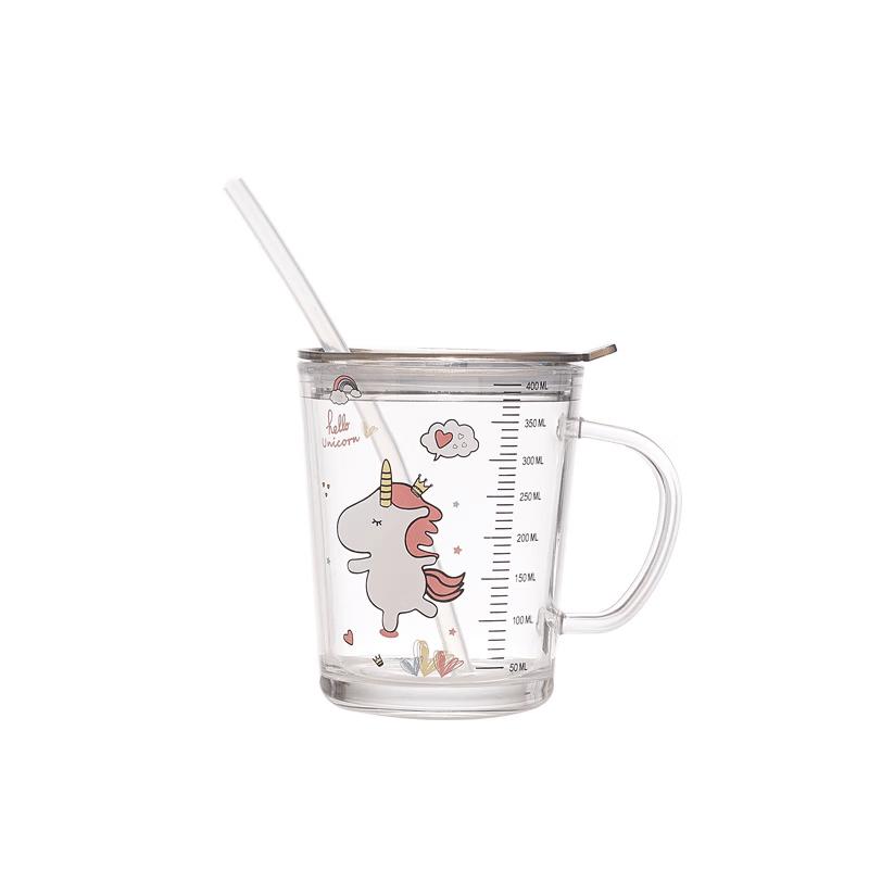 Baijie Little Dinosaur Portable Glass Breakfast Cup