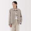 MUJI Kapok Blend Double Gauze Quilted Light Size M Women's Jacket, Beige, (BD103A5S)