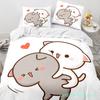 Set da letto gatto pesca cartone animato carino Ragazzi Ragazze Misura Singola Queen Copripiumino Federa Letto Bambini Adulti Moda Tessile per la casa