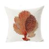 Hand-painted Marine Style Undersea Creatures Starfish Seahorse Seagrass Coral Linen Pillowcase Cushion Set Decorative Pillow