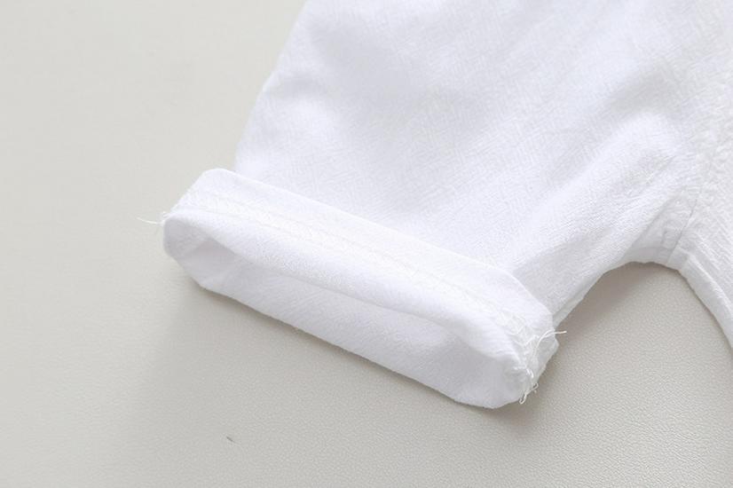 2026 Summer Southeast Asian Resort Boys' Leaf-Print Lapel Shirt & White Shorts Set