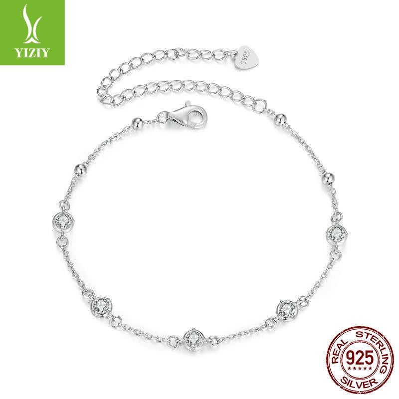 Simple Classic Gypsy Moissanite Bracelet, Light Luxury Fashion S925 Sterling Silver Romantic Bracelet
