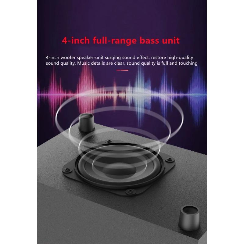 2.1 Multimedia Bluetooth Audio System Home Theater Surround Computer Active Combination Wooden Speaker AUX USB Cable Post TV PC