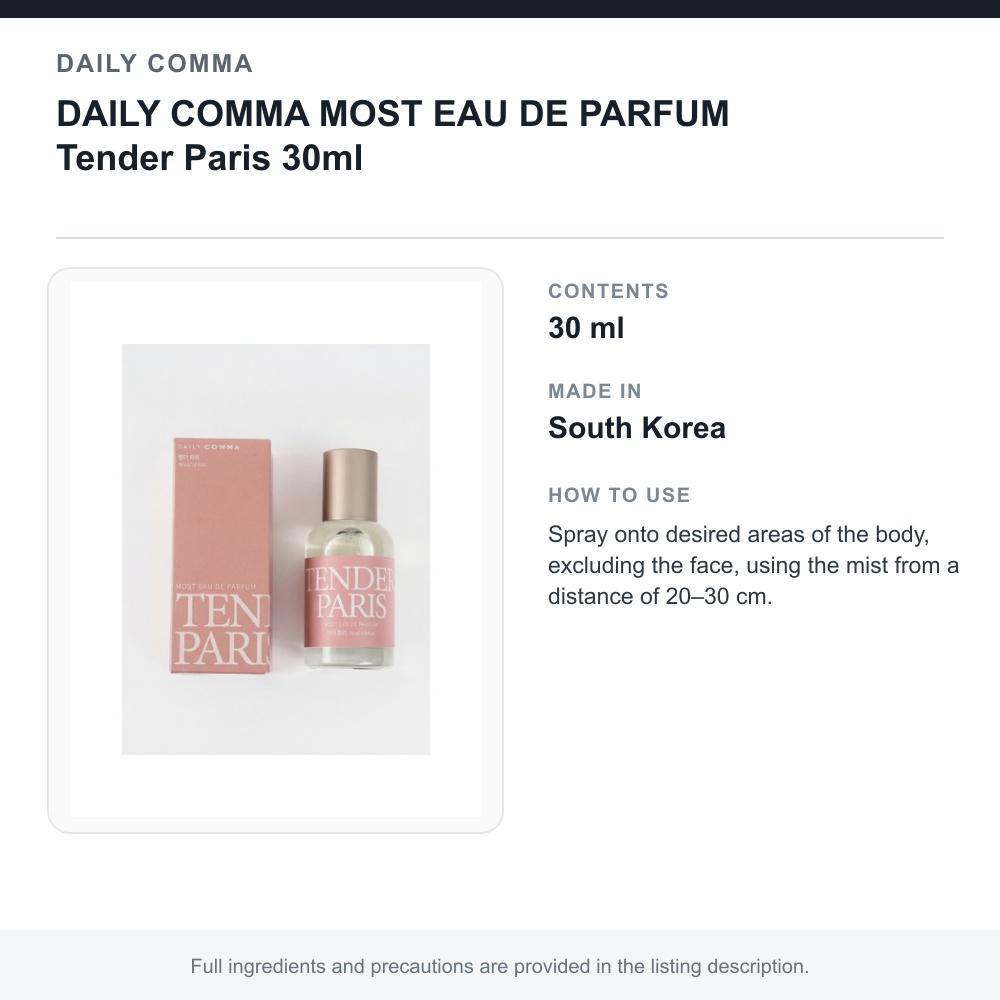 DAILY COMMA MOST EAU DE PARFUM Tender Paris 30ml
